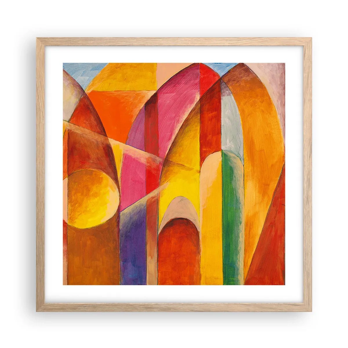 Pôster com moldura de carvalho claro - Catedral do Sol - 50x50 cm