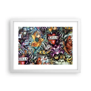 Pôster em moldura branca - O sonho do tatuador - 40x30 cm