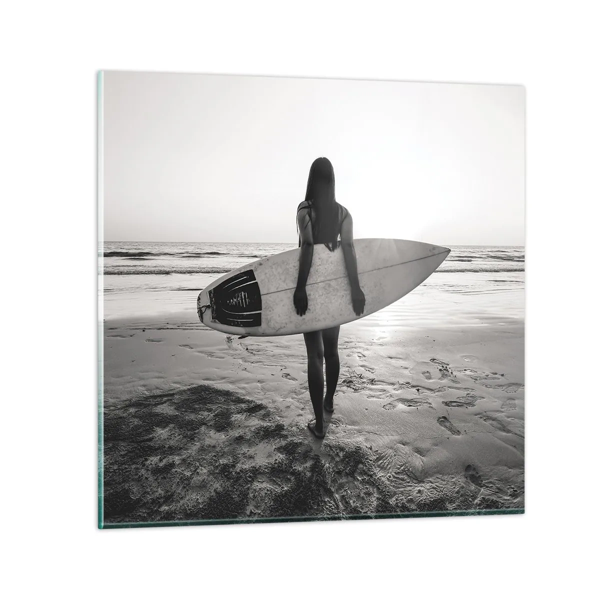 Quadro em vidro - Filha da onda do mar - 30x30 cm