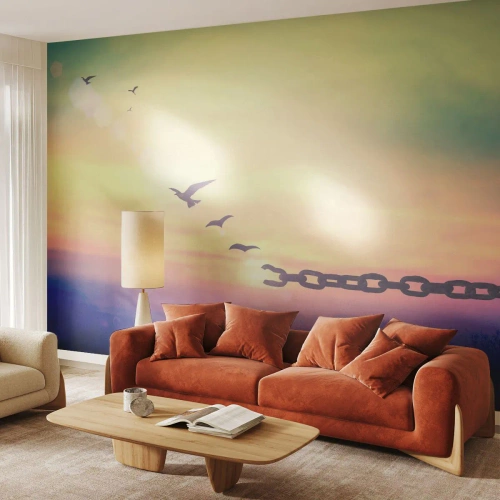 Papel de Parede Premium Canvas - A vitória da liberdade - Abstração, Pássaros, Pedaço - 450x315 cm