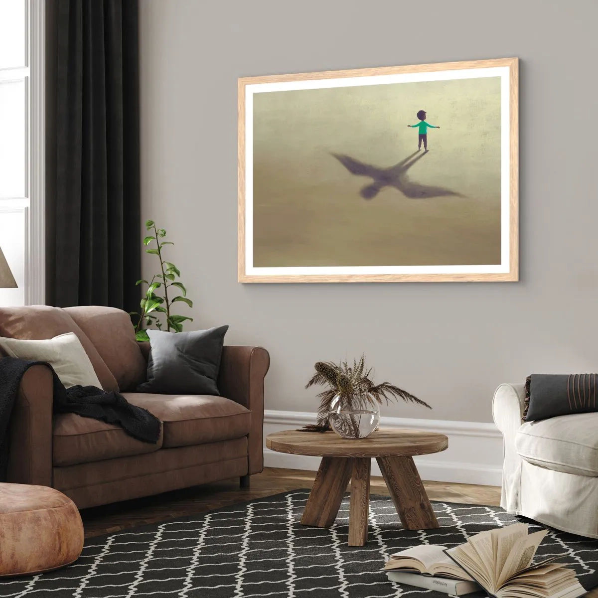 Pôster com moldura de carvalho claro - Herói do futuro - 91x61 cm