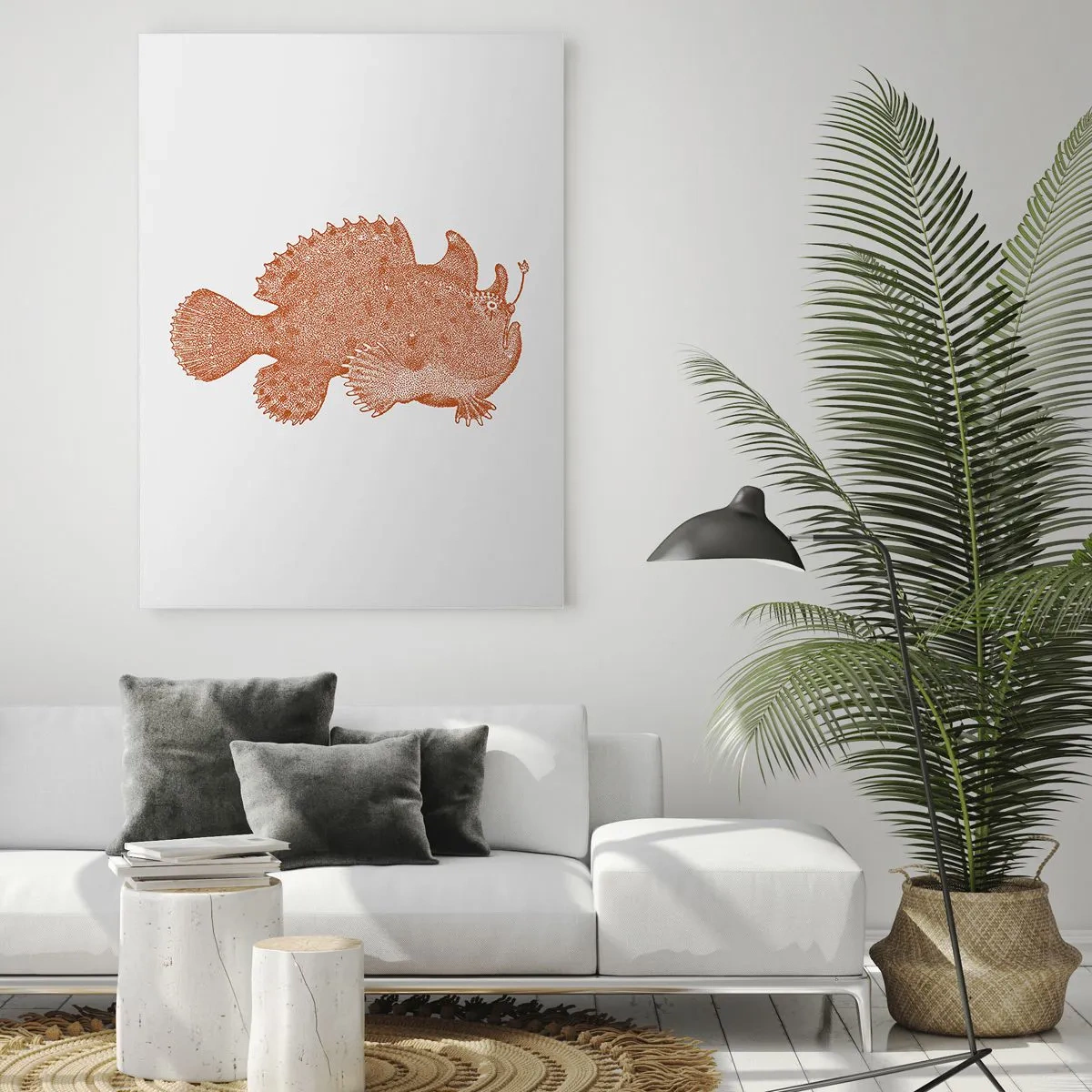 Quadro em vidro - E era um peixe - 50x70 cm