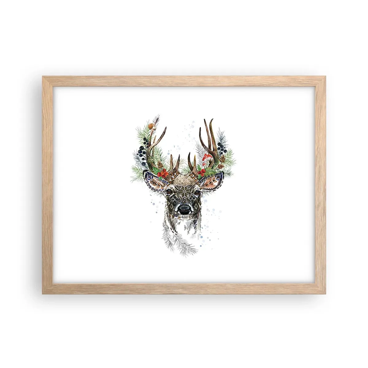 Pôster com moldura de carvalho claro - Num manto festivo - 40x30 cm