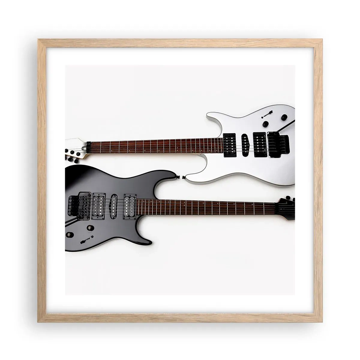 Pôster com moldura de carvalho claro - Harmonia das formas - 50x50 cm