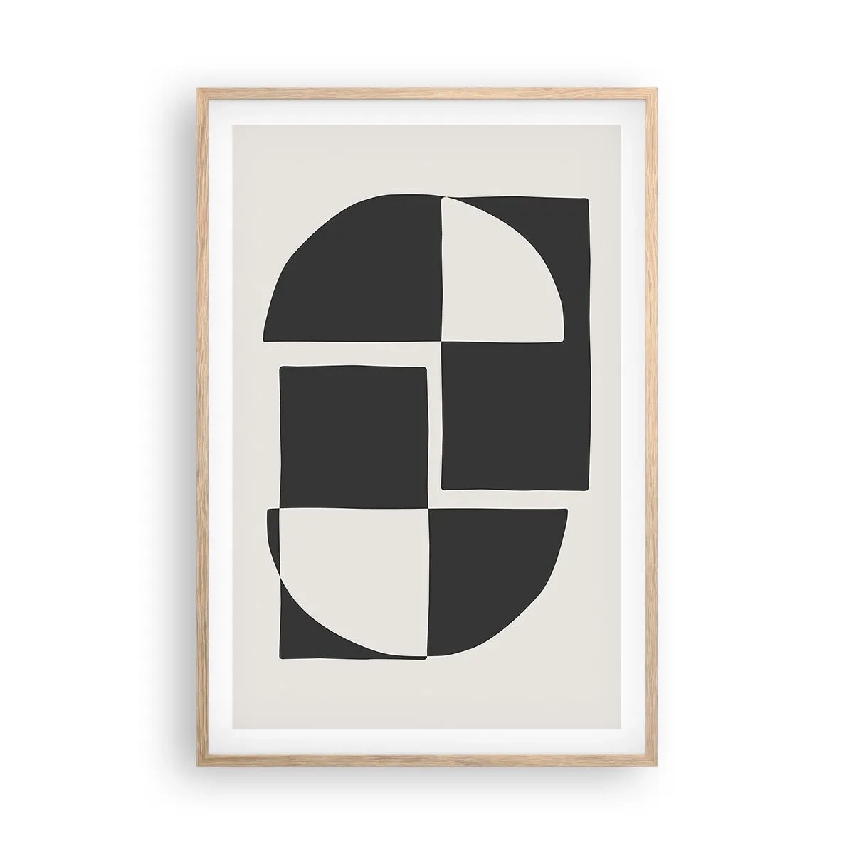 Pôster com moldura de carvalho claro - Antítese – síntese - 61x91 cm