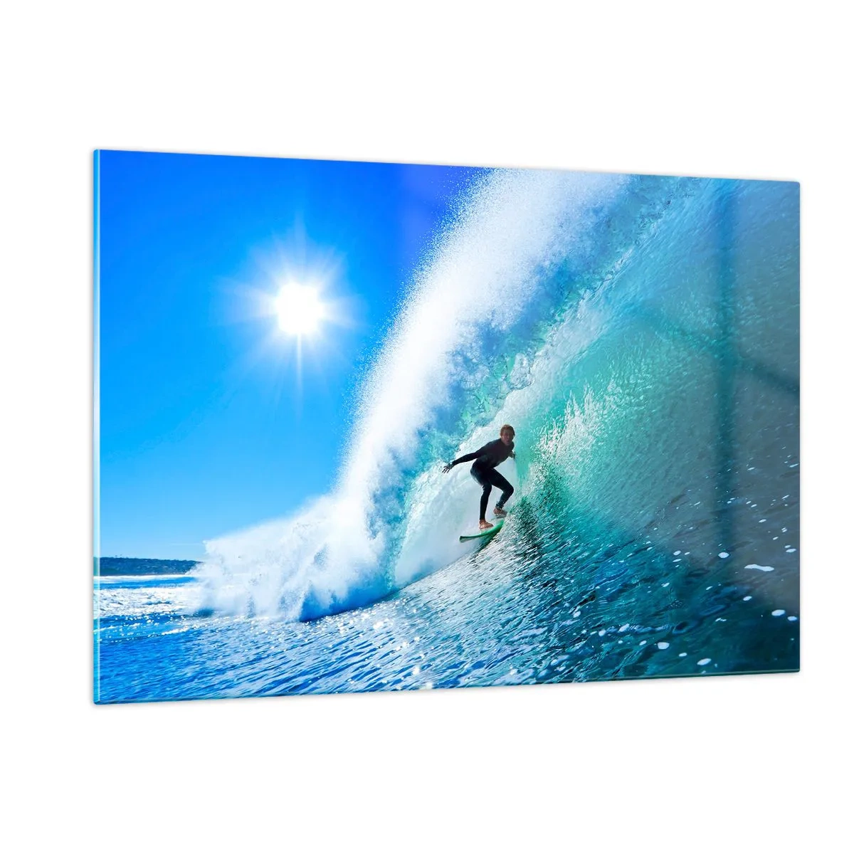 Quadro em vidro - Azul gigante - 120x80 cm
