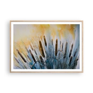 Pôster com moldura de carvalho claro - O frio da água, o calor do sol - 100x70 cm