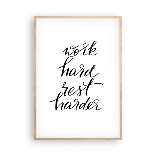 Pôster com moldura de carvalho claro - Equilíbrio da vida - 70x100 cm