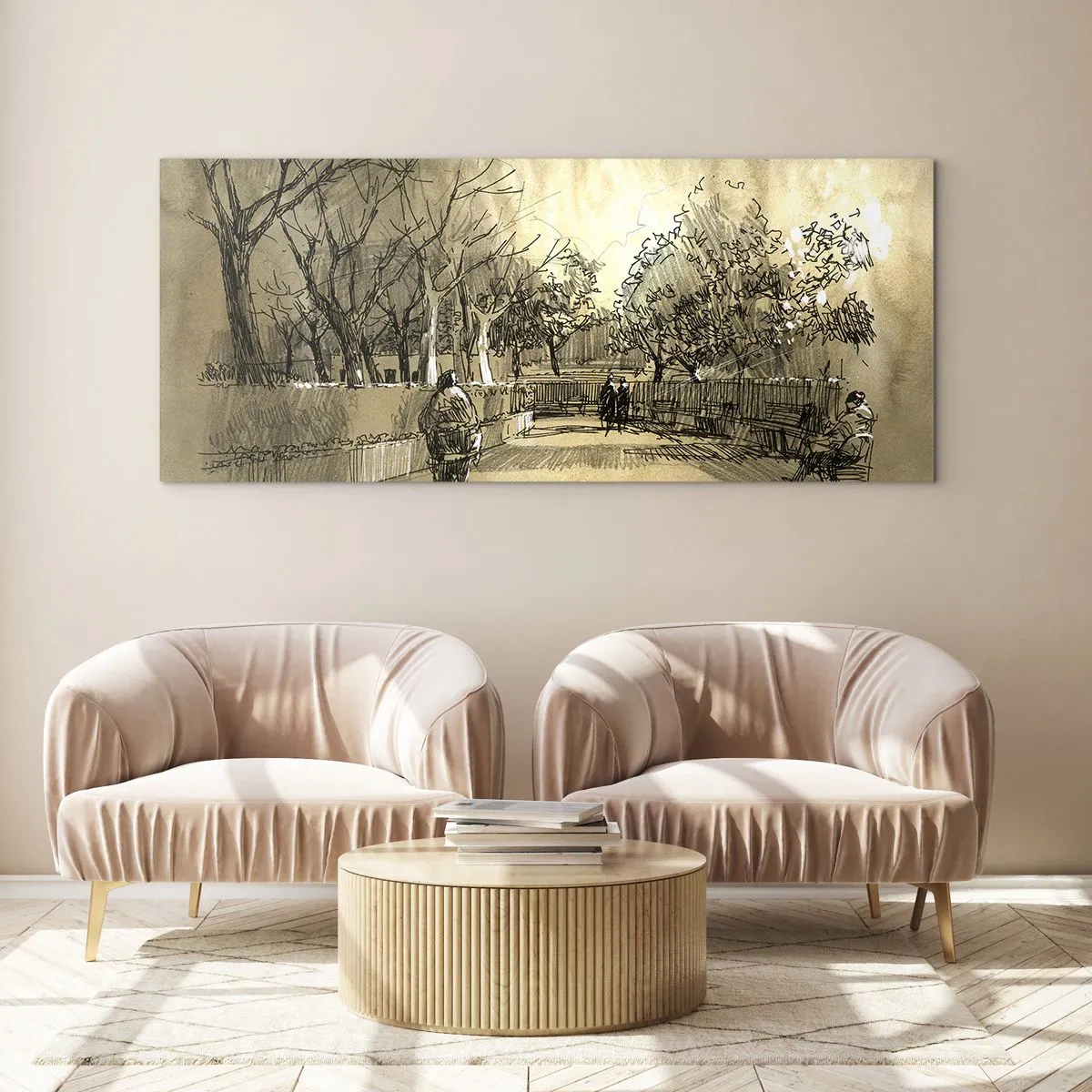 Quadro em vidro - Um momento capturado por uma pena - 100x40 cm