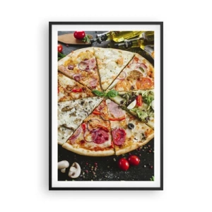 Pôster com moldura preta - Gama de sabores - 61x91 cm