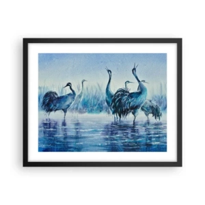 Pôster com moldura preta - Reunião matinal - 50x40 cm