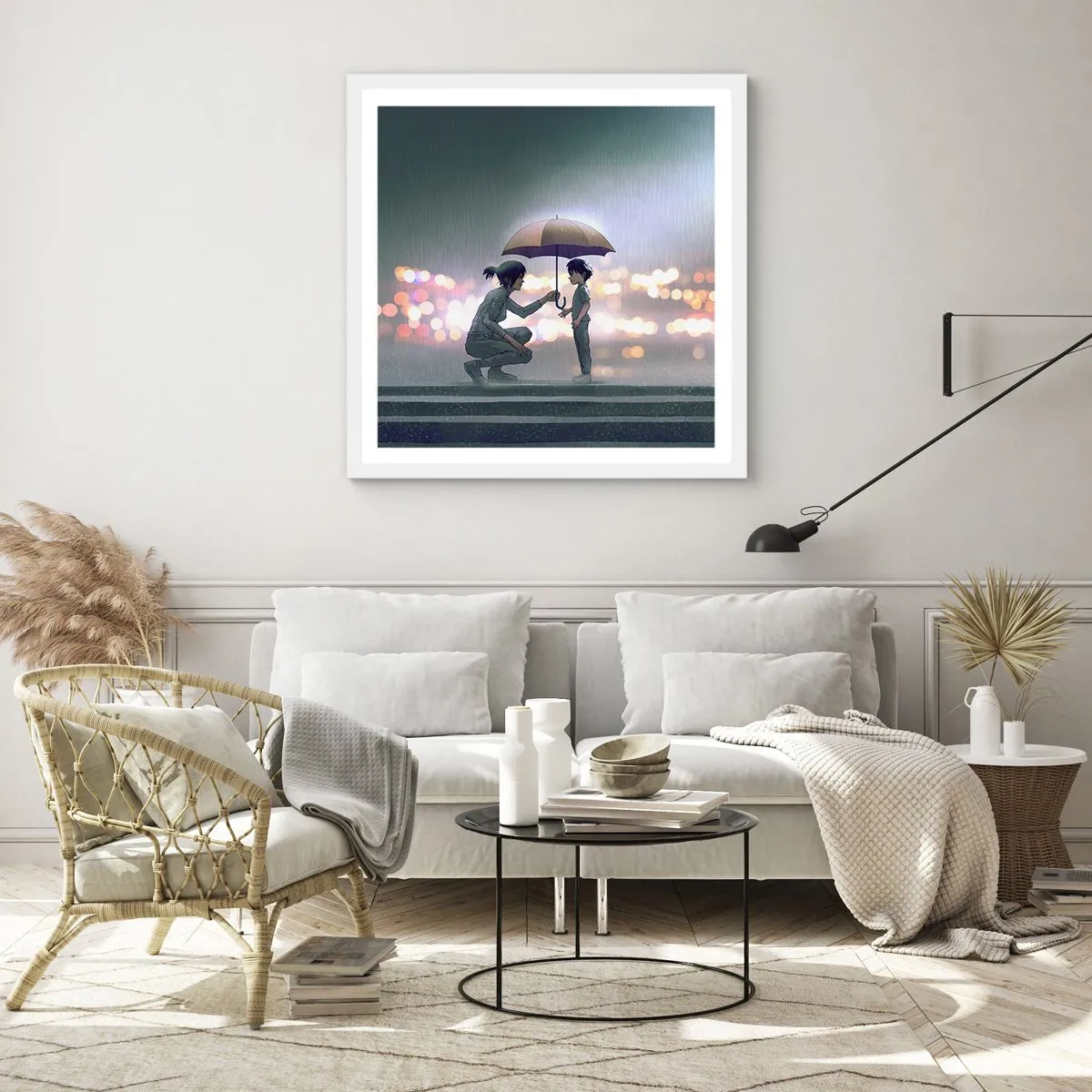 Pôster em moldura branca - Está tudo bem agora - 30x30 cm