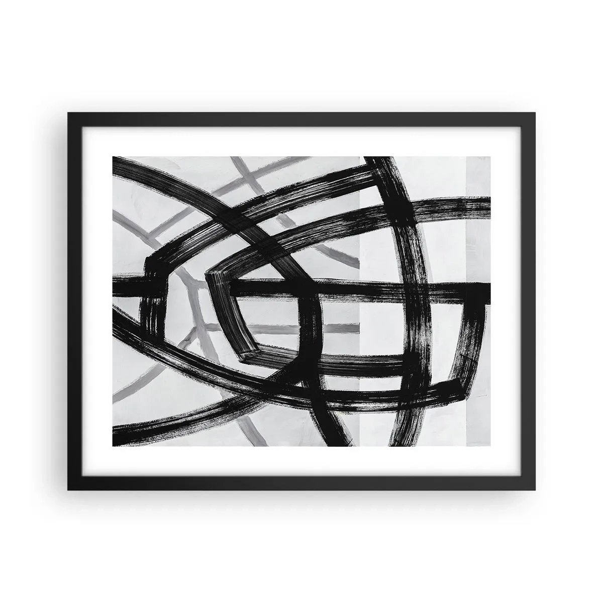 Pôster com moldura preta - Profundidade de construção - 50x40 cm