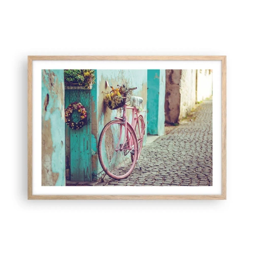 Pôster com moldura de carvalho claro - Volto logo - 70x50 cm