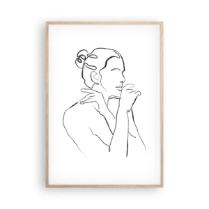 Pôster com moldura de carvalho claro - Nu: um mistério sensual - 70x100 cm