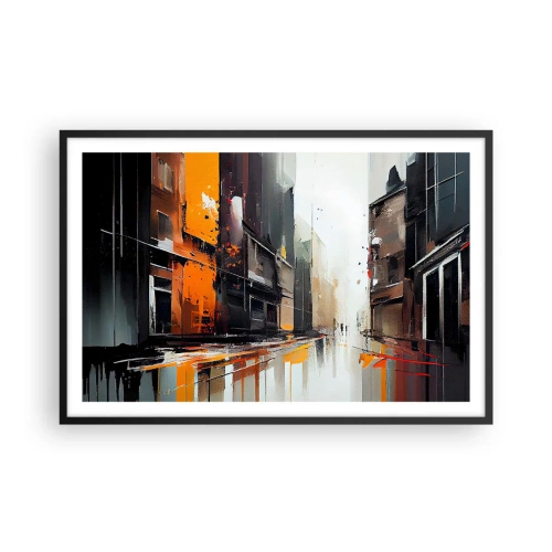 Pôster com moldura preta - Dia chuvoso - 91x61 cm