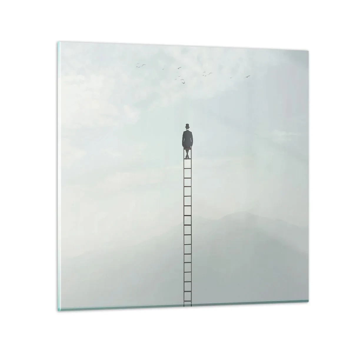 Quadro em vidro - Vá além - 60x60 cm