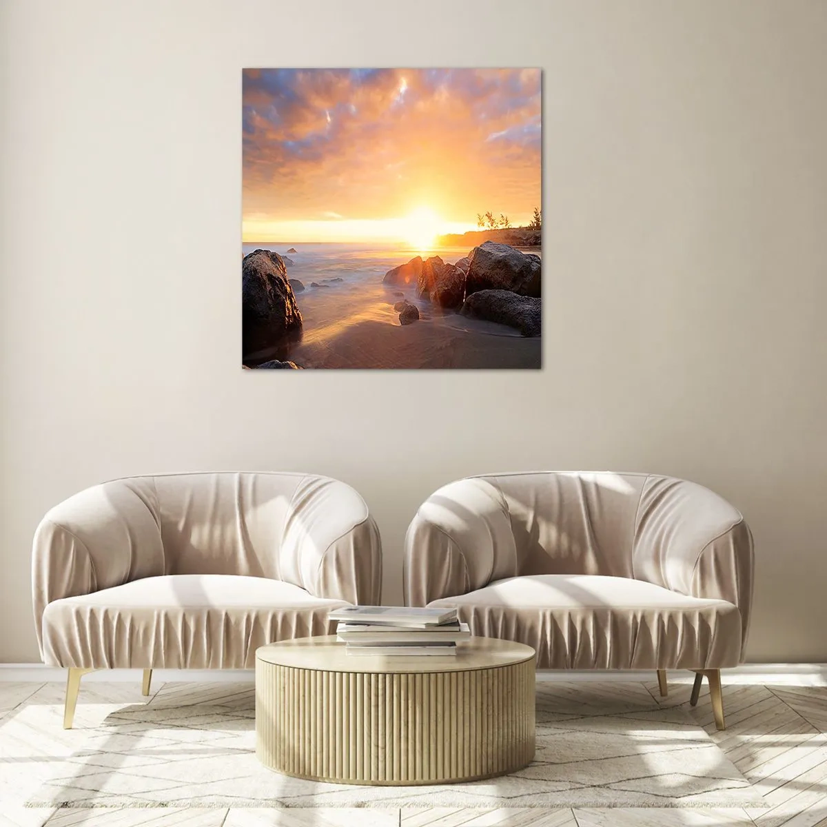 Quadro em vidro - A brisa luminosa da noite - 70x70 cm
