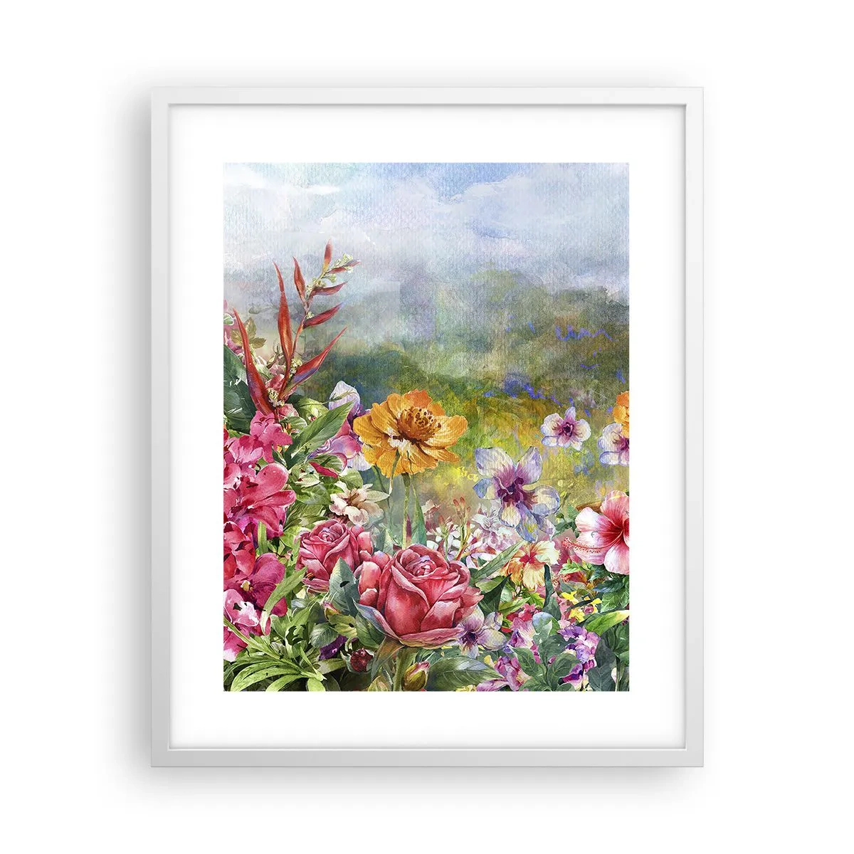 Pôster em moldura branca - O jardim que enlouqueceu - 40x50 cm