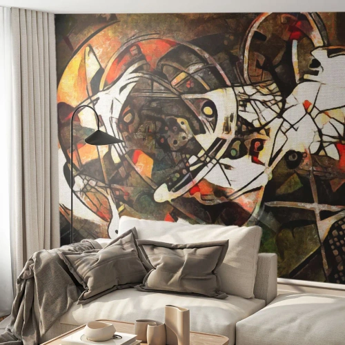 Papel de Parede Premium Canvas - Consegue ouvir o movimento? - Abstração, Cubismo, Pedaço - 200x140 cm