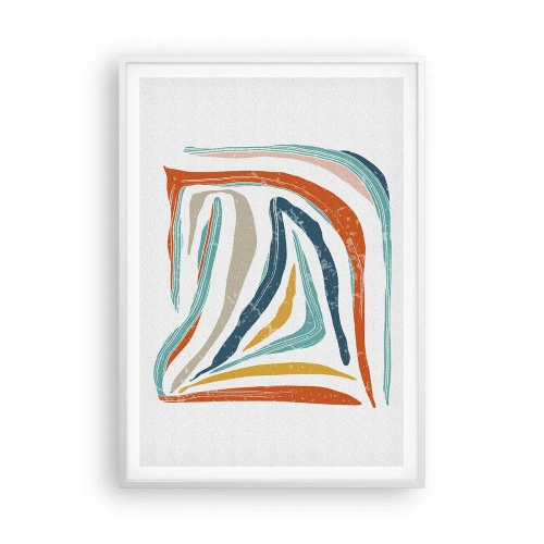 Pôster em moldura branca - Abstração com um sorriso amigável - 70x100 cm