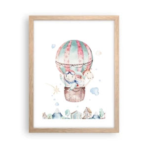 Pôster com moldura de carvalho claro - Nós voltaremos em breve! - 30x40 cm