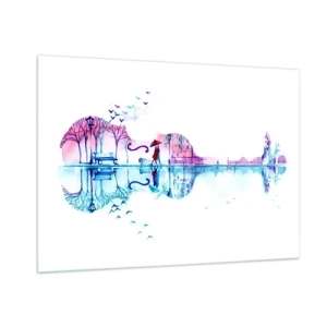 Quadro em vidro - Trago-vos cânticos de chuva - 100x70 cm