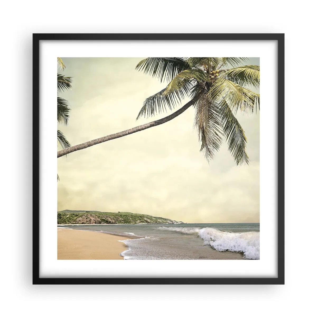 Pôster com moldura preta - Sonho tropical - 50x50 cm