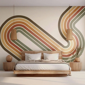 Papel de Parede Premium Sand - Ziguezague para o destino - Abstração, Pedaço, Padrão Moderno - 100x70 cm