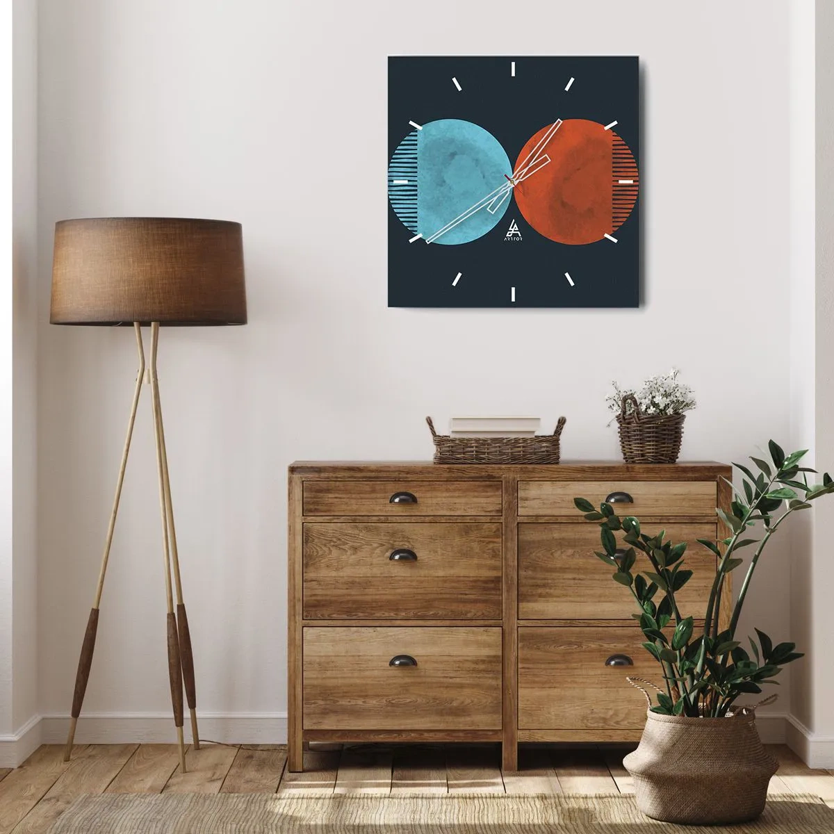 Relógio de parede - Relógio em vidro - Apenas geometria? - 40x40 cm