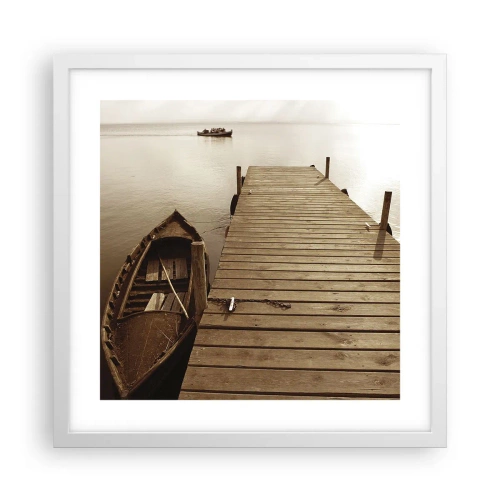 Pôster em moldura branca - Paz de espírito - 40x40 cm