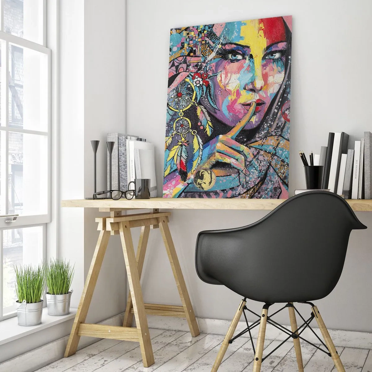 Quadro em vidro - Fique em silêncio até compreender - 80x120 cm