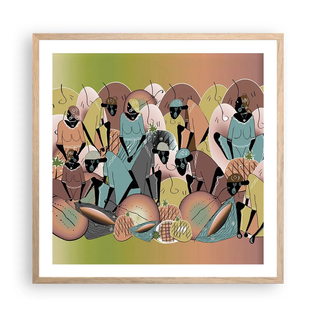 Pôster com moldura de carvalho claro - Uma grande festa se aproxima - 60x60 cm