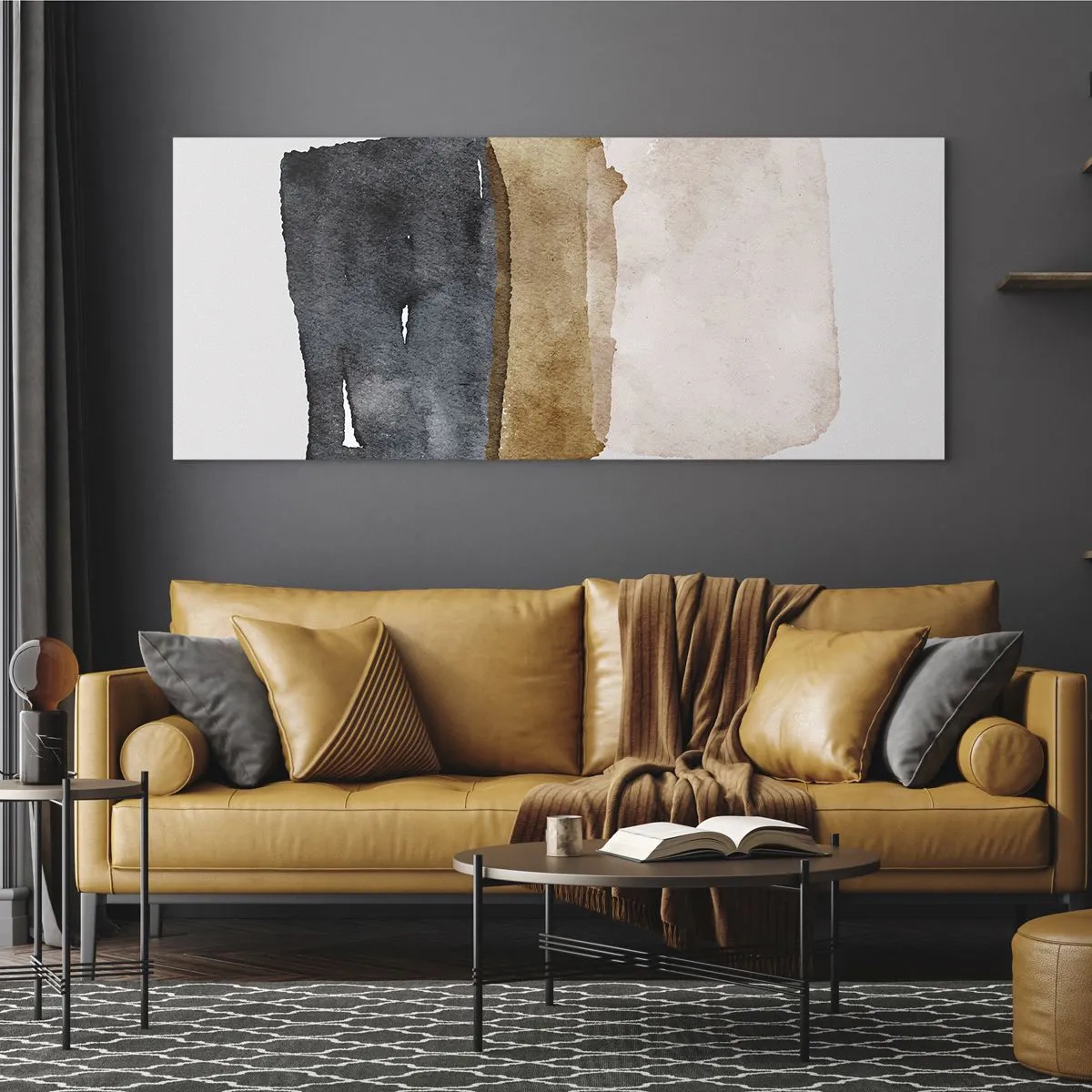 Quadro em vidro - Composição das cores da terra - 90x30 cm