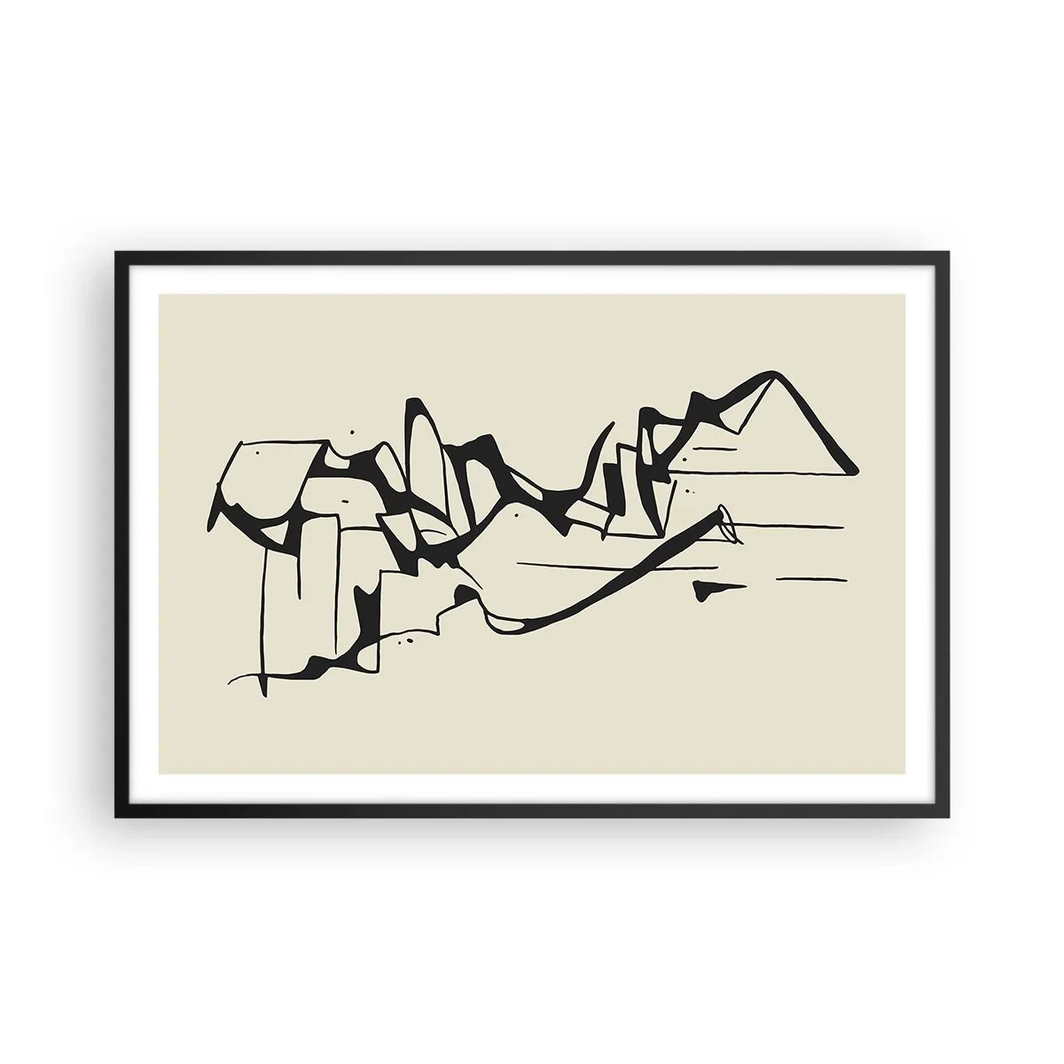 Pôster com moldura preta - Talvez uma paisagem - 91x61 cm