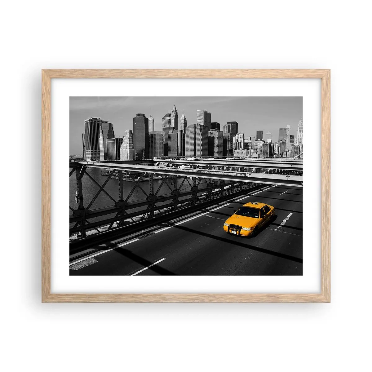 Pôster com moldura de carvalho claro - A cor da cidade grande - 50x40 cm