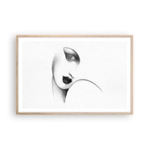 Pôster com moldura de carvalho claro - No estilo de Łempicka - 91x61 cm