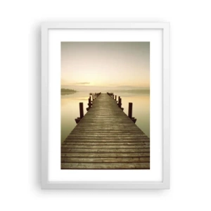 Pôster em moldura branca - Antes do amanhecer, nascer do sol, luz - 30x40 cm