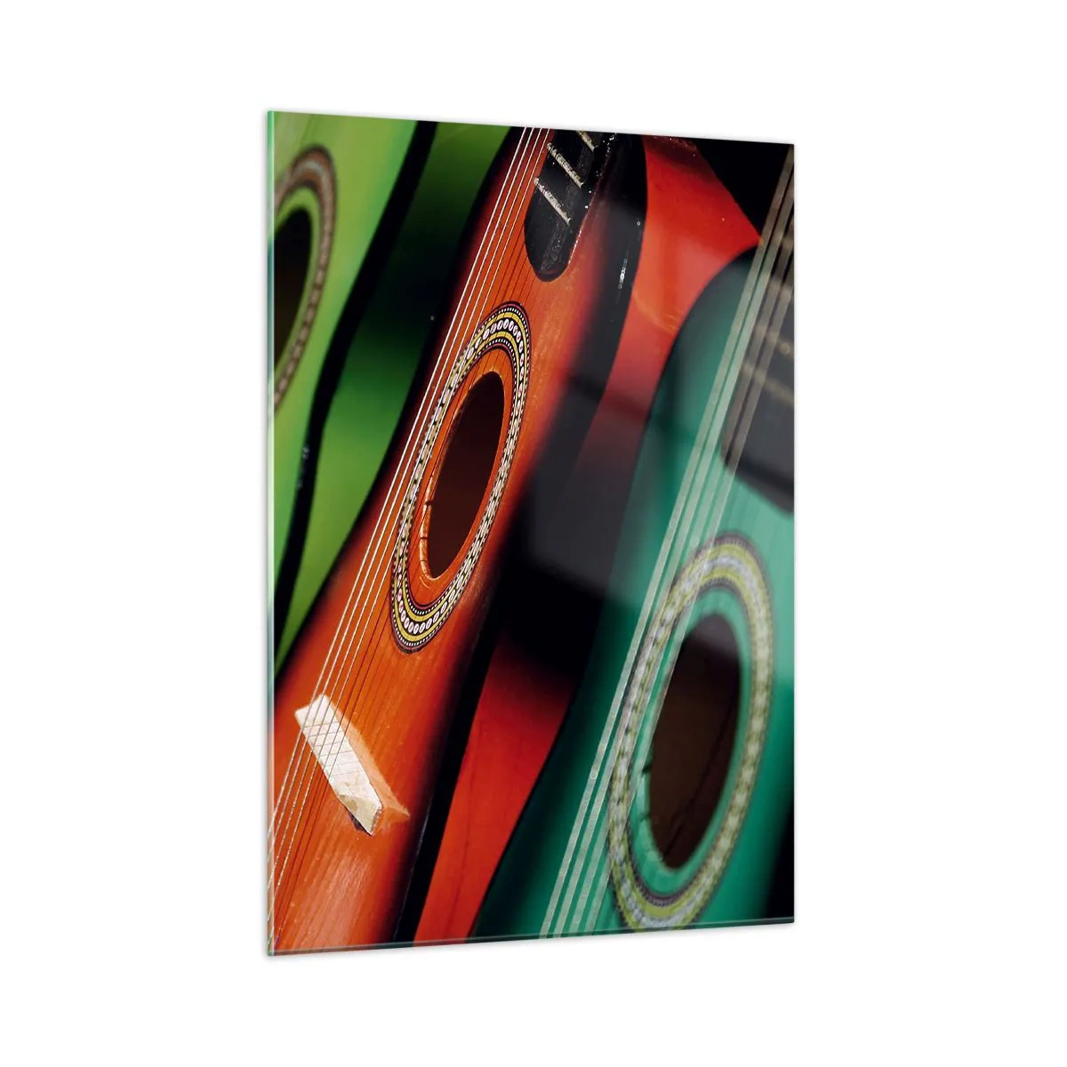 Quadro em vidro - A guitarra tem muitas cores - 50x70 cm