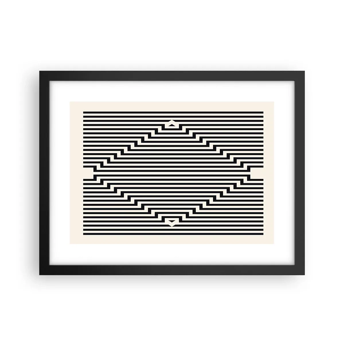 Pôster com moldura preta - Ilusão geométrica - 40x30 cm