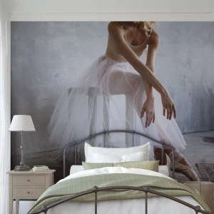 Papel de Parede Premium Canvas - Antes das luzes da ribalta ascenderem - Bailarina, Balé, Dança - 350x256 cm