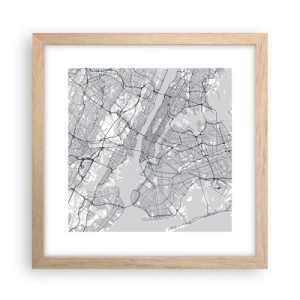 Pôster com moldura de carvalho claro - Anatomia de uma metrópole - 30x30 cm