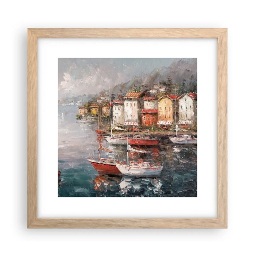 Pôster com moldura de carvalho claro - Refúgio romântico - 30x30 cm