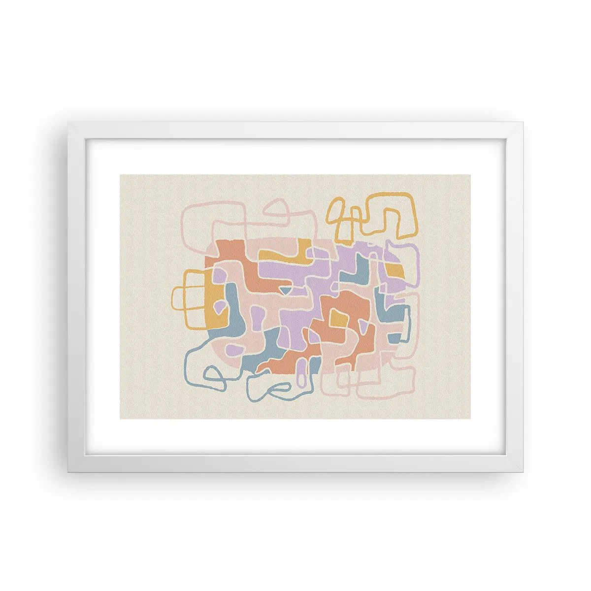 Pôster em moldura branca - Labirinto – uma aventura alegre - 40x30 cm