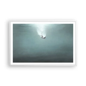Pôster em moldura branca - Nos braços do oceano - 91x61 cm