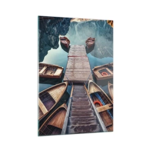 Quadro em vidro - À espera na marina - 50x70 cm