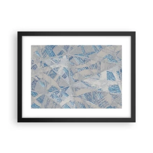 Pôster com moldura preta - Em um labirinto azul e cinza - 40x30 cm