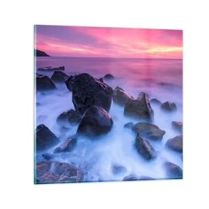 Quadro em vidro - Nascimento em brilho e nevoeiro - 70x70 cm