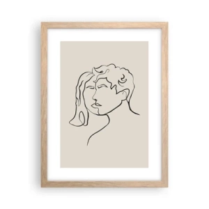 Pôster com moldura de carvalho claro - E fornou-se a união - 30x40 cm