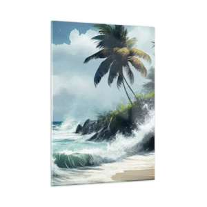 Quadro em vidro - Em uma costa tropical - 50x70 cm